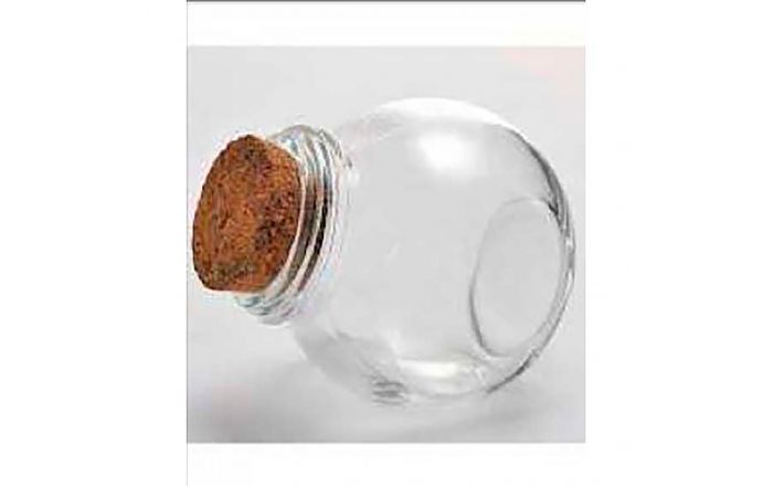 Pot rond 1,1 litre en verre bouchon liège