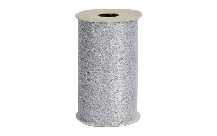 Ruban de table glitter 10cmx5m argent