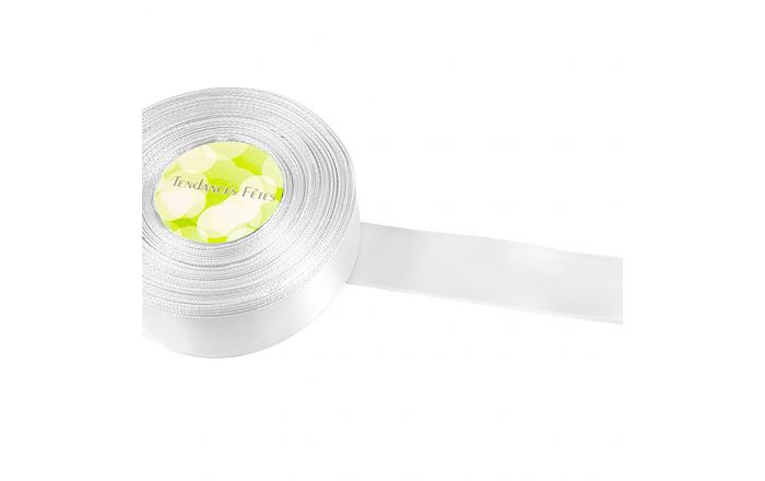 25 m de ruban satin blanc 3,8 cm