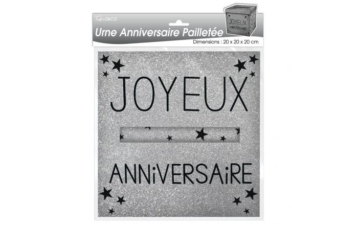 Urne Anniversaire Pailletee Argent