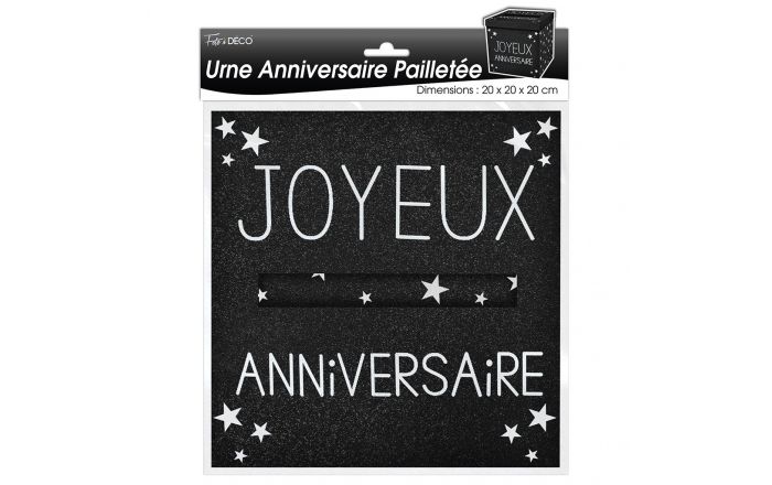 Urne Anniversaire Pailletee Noir