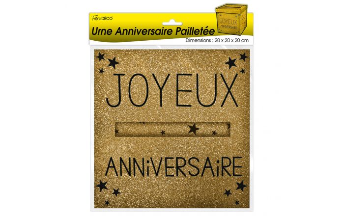 Napravi Rs Dore Urne Pailletee Joyeux Anniversaire Decorations Et Accessoires De Fetes Fournitures De Loisirs Creatifs