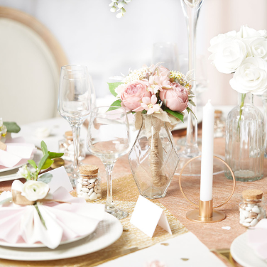 Chemin de table doré Rose avec paillettes, 30x180cm, décoration pour fête,  mariage